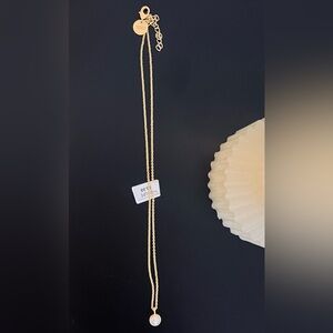 Christina Greene Elegant Gold Chain Pearl Necklace